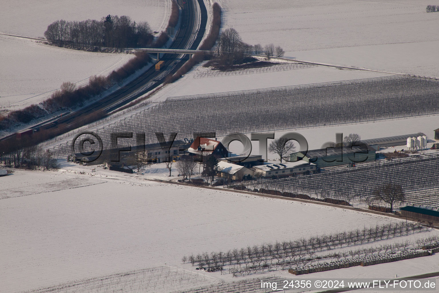 Aerial view of At Holderbühl in Kandel in the state Rhineland-Palatinate, Germany