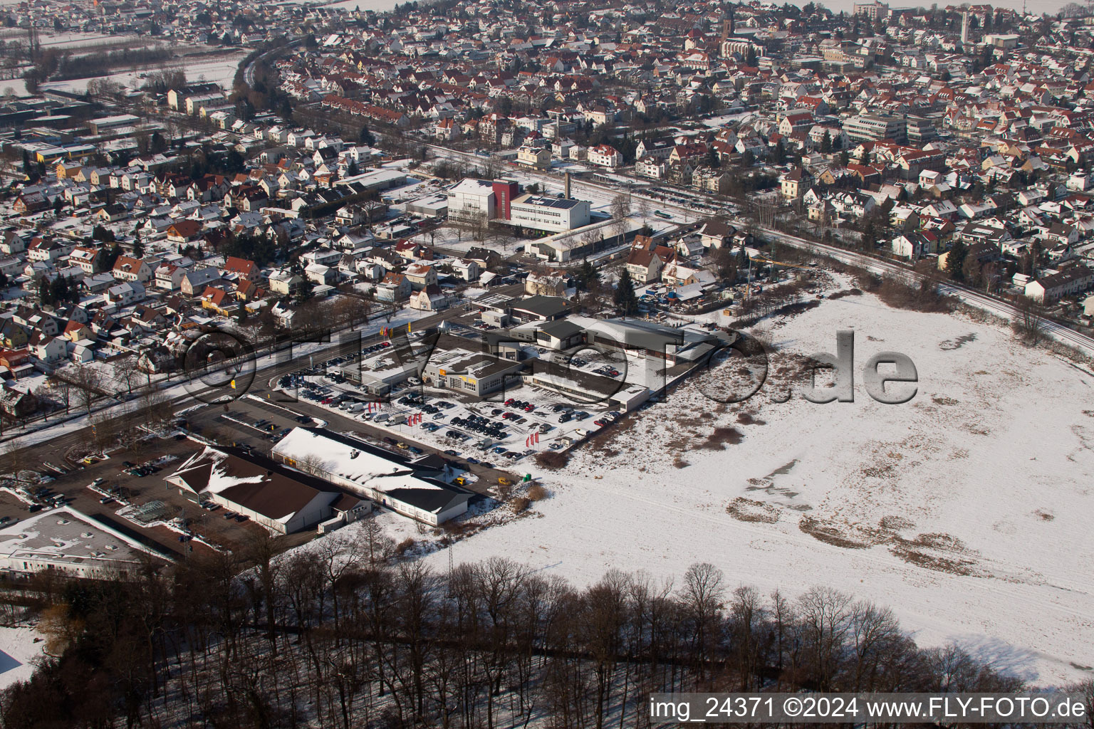 From the southeast in Kandel in the state Rhineland-Palatinate, Germany out of the air