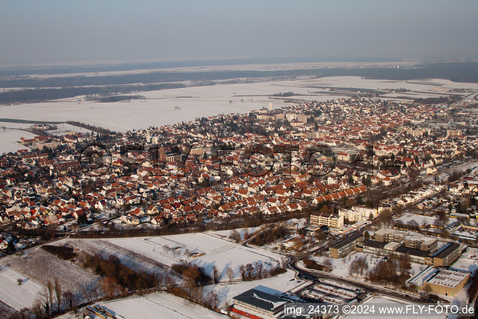 Aerial photograpy of From the southwest in Kandel in the state Rhineland-Palatinate, Germany