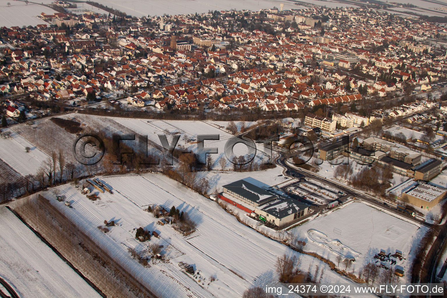 Oblique view of From the southwest in Kandel in the state Rhineland-Palatinate, Germany