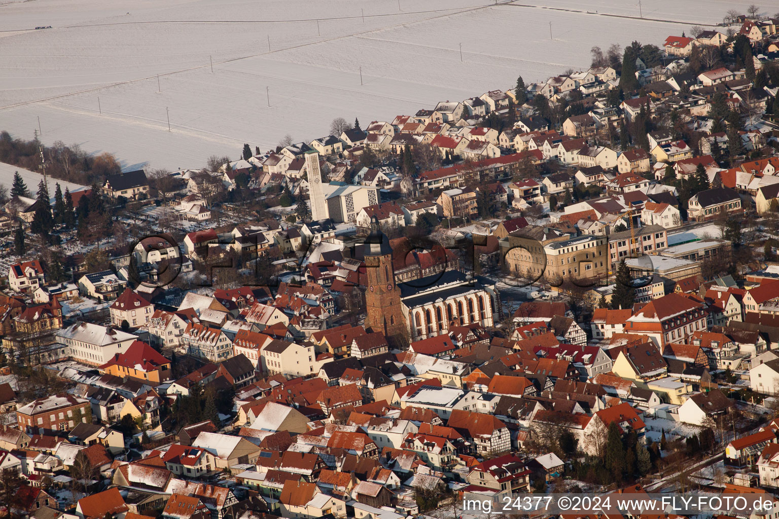 From the southwest in Kandel in the state Rhineland-Palatinate, Germany out of the air