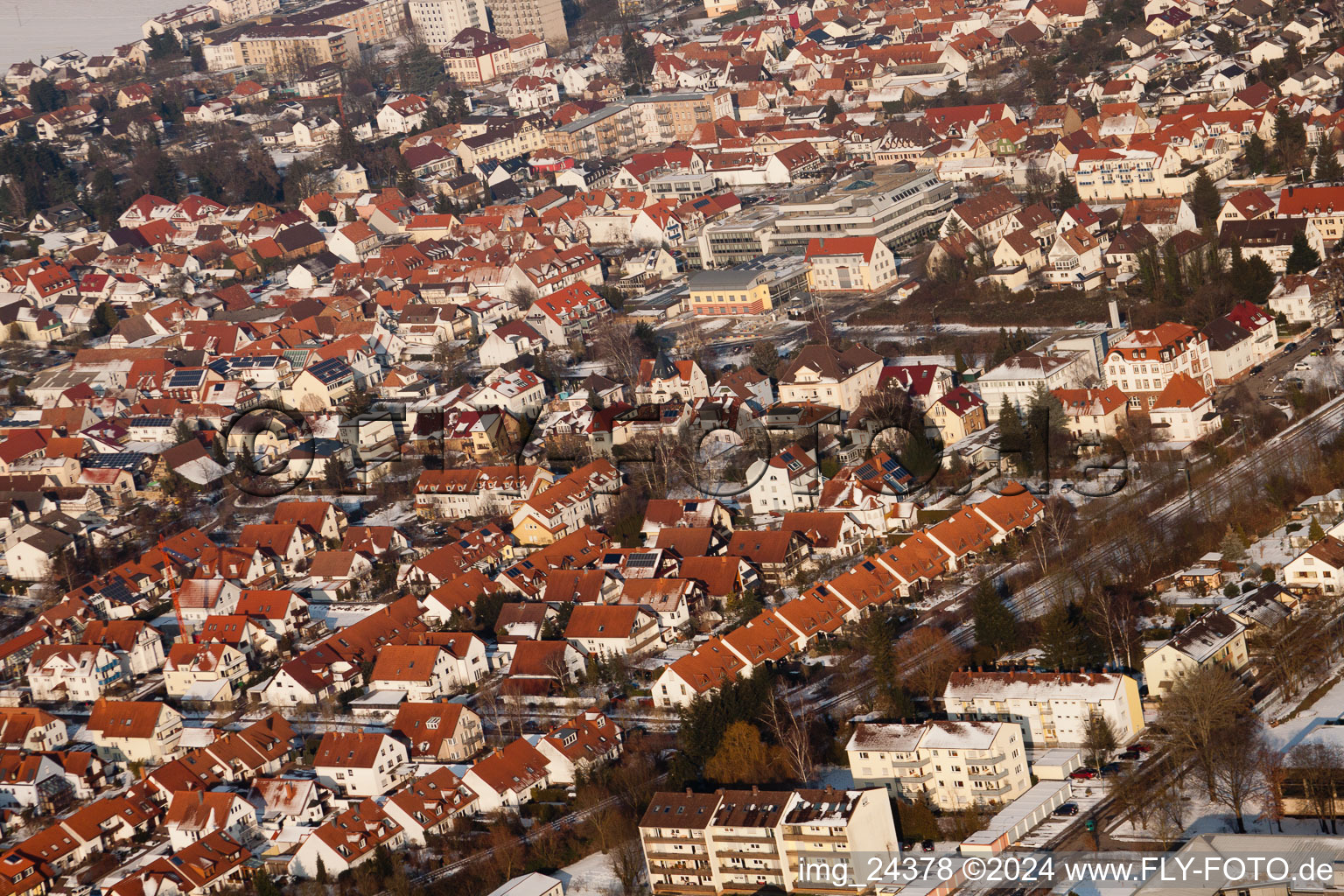 From the southwest in Kandel in the state Rhineland-Palatinate, Germany seen from above