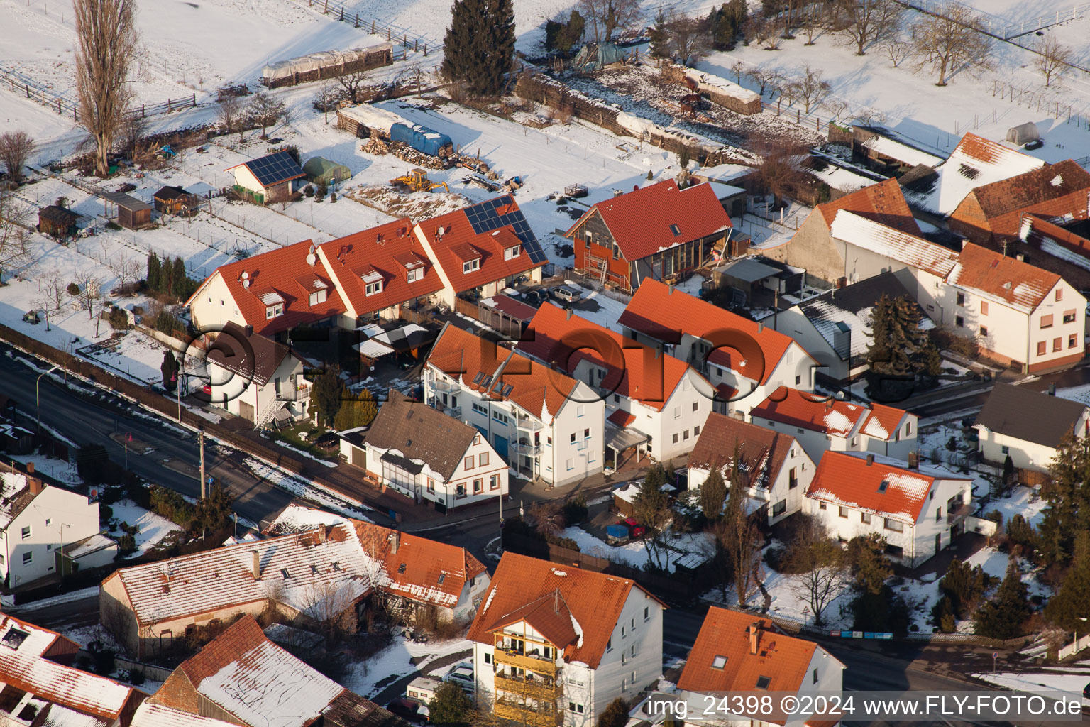 District Minderslachen in Kandel in the state Rhineland-Palatinate, Germany out of the air