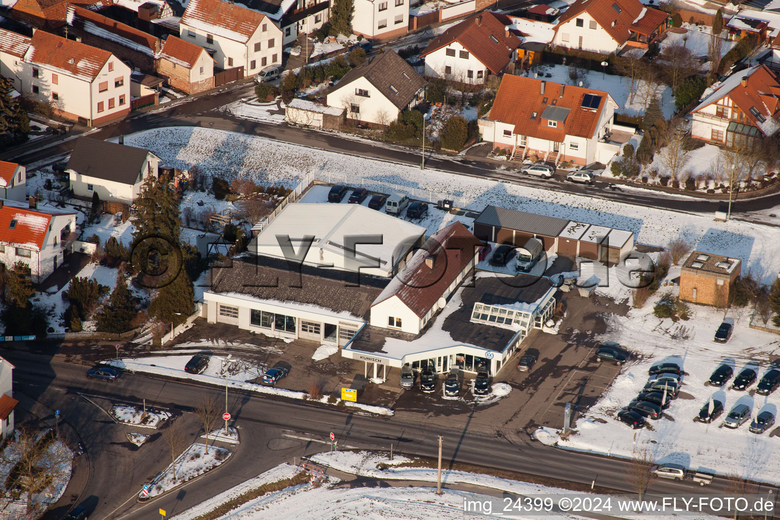 VW car dealership Kunisch in the district Minderslachen in Kandel in the state Rhineland-Palatinate, Germany