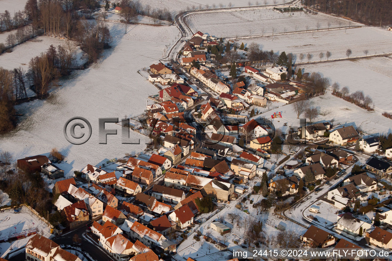 Steinweiler in the state Rhineland-Palatinate, Germany viewn from the air