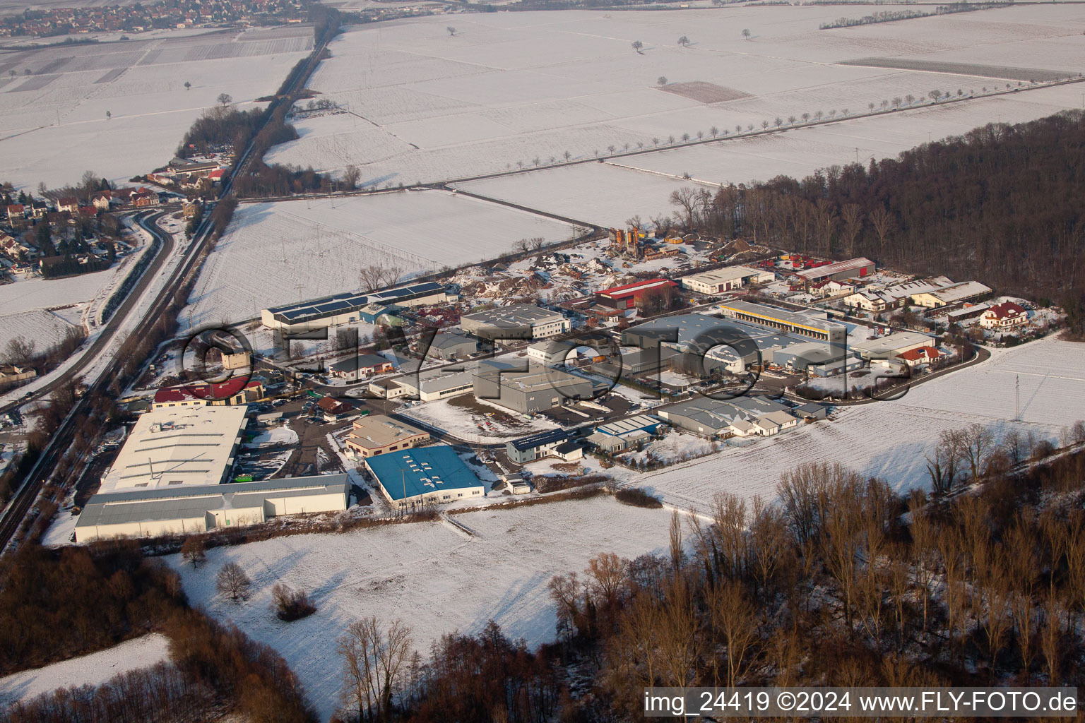 Oblique view of Rohrbach in the state Rhineland-Palatinate, Germany