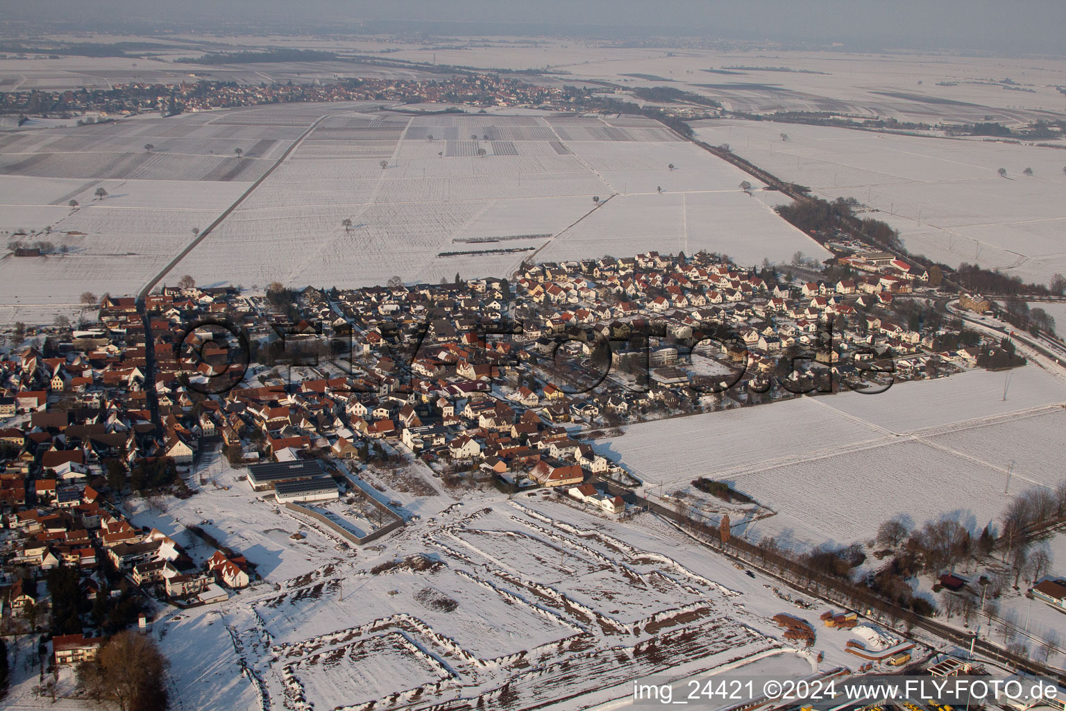 Rohrbach in the state Rhineland-Palatinate, Germany from above