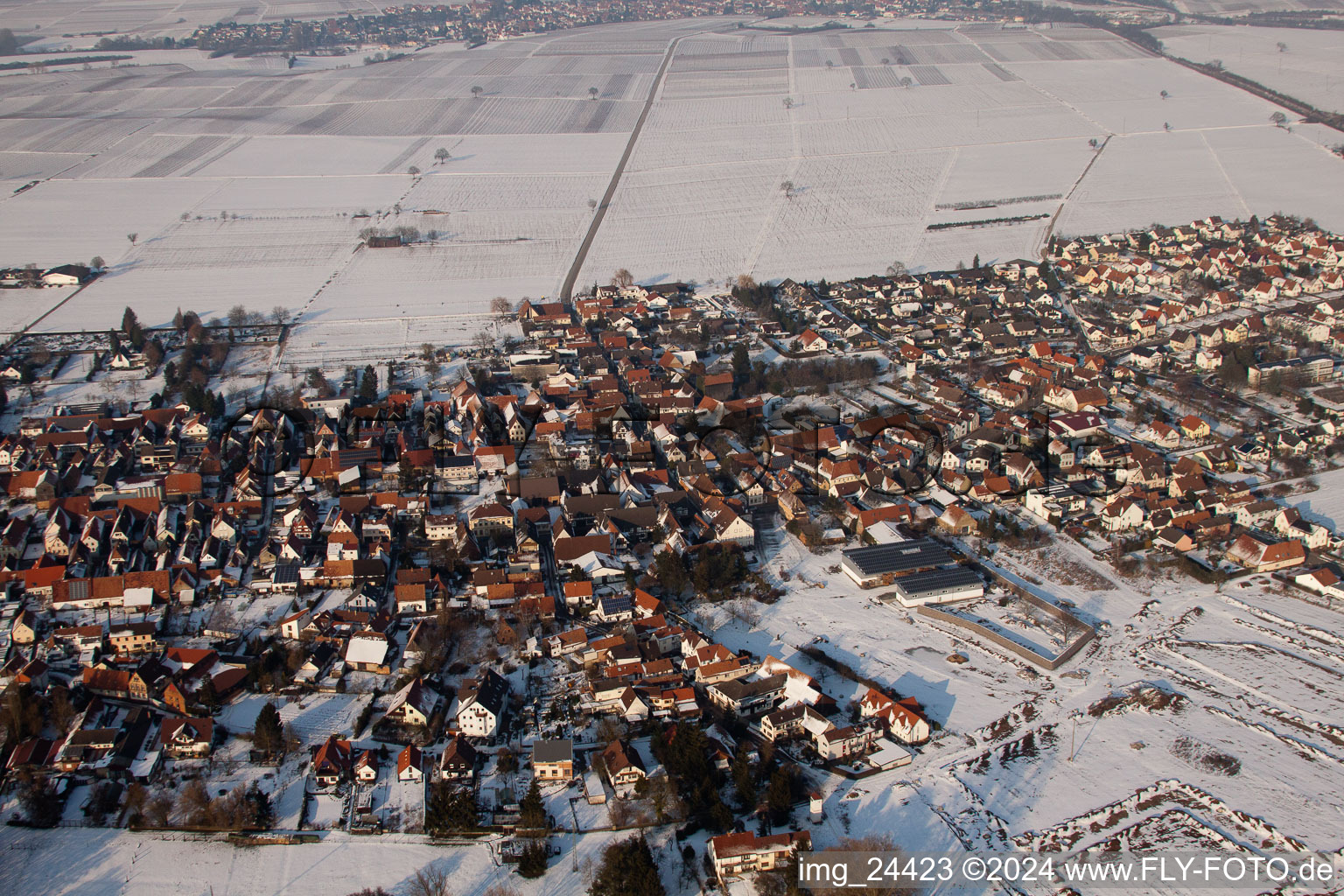 Rohrbach in the state Rhineland-Palatinate, Germany seen from above