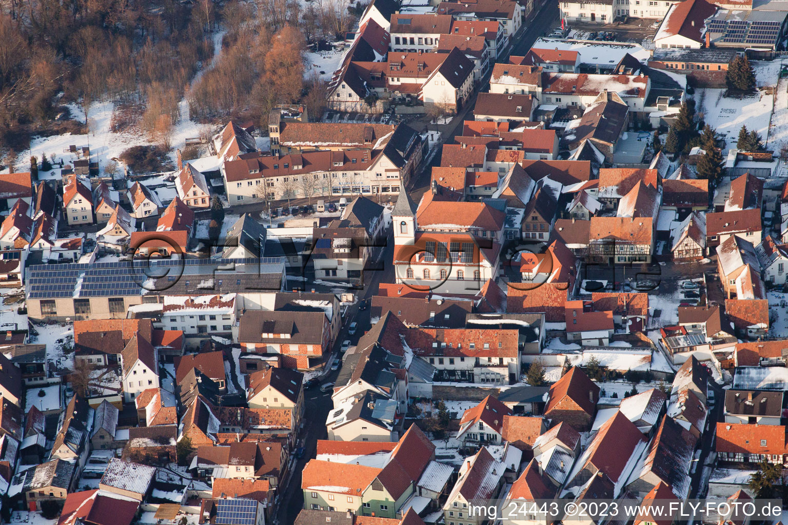 Aerial photograpy of District Ingenheim in Billigheim-Ingenheim in the state Rhineland-Palatinate, Germany