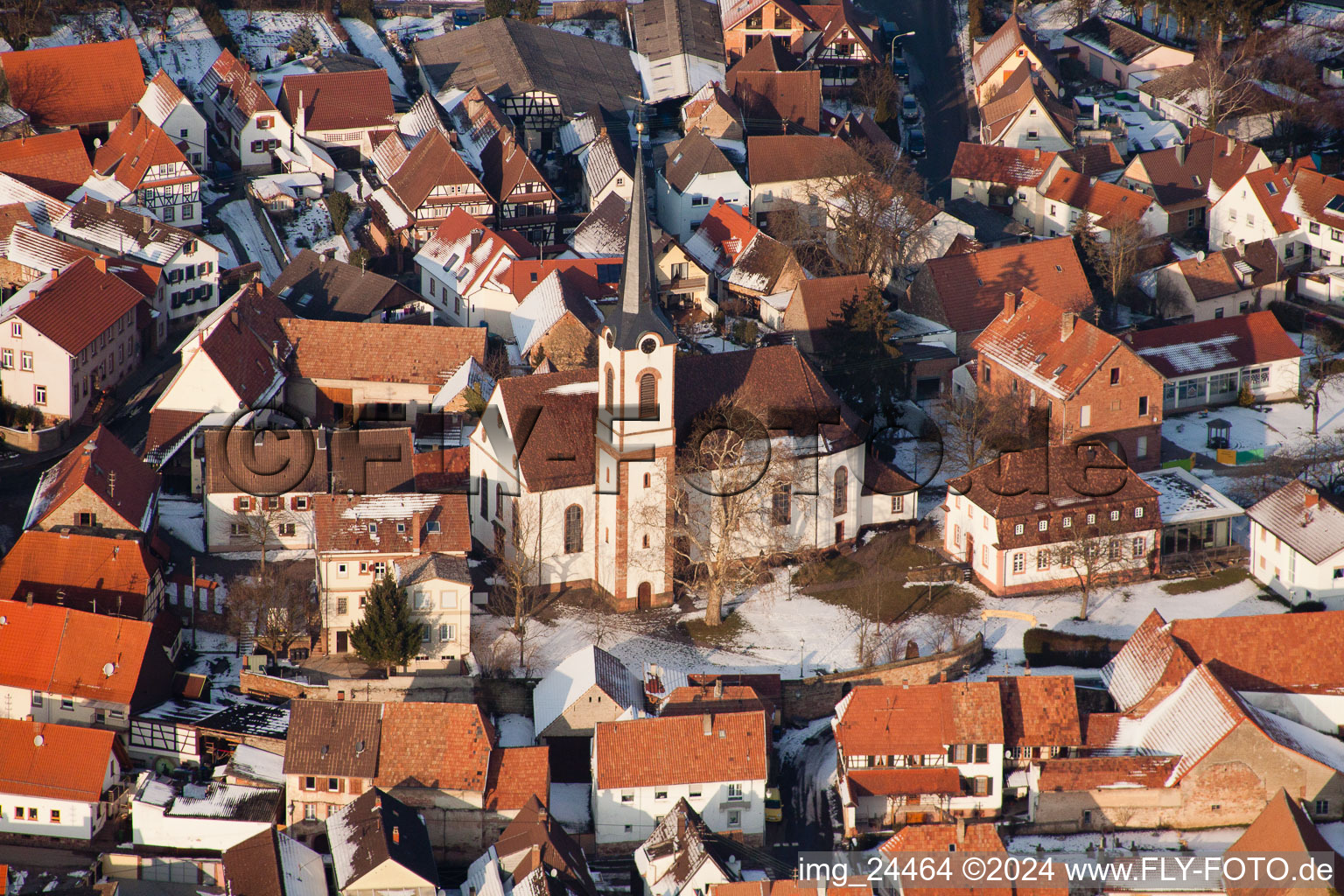 Aerial photograpy of Göcklingen in the state Rhineland-Palatinate, Germany