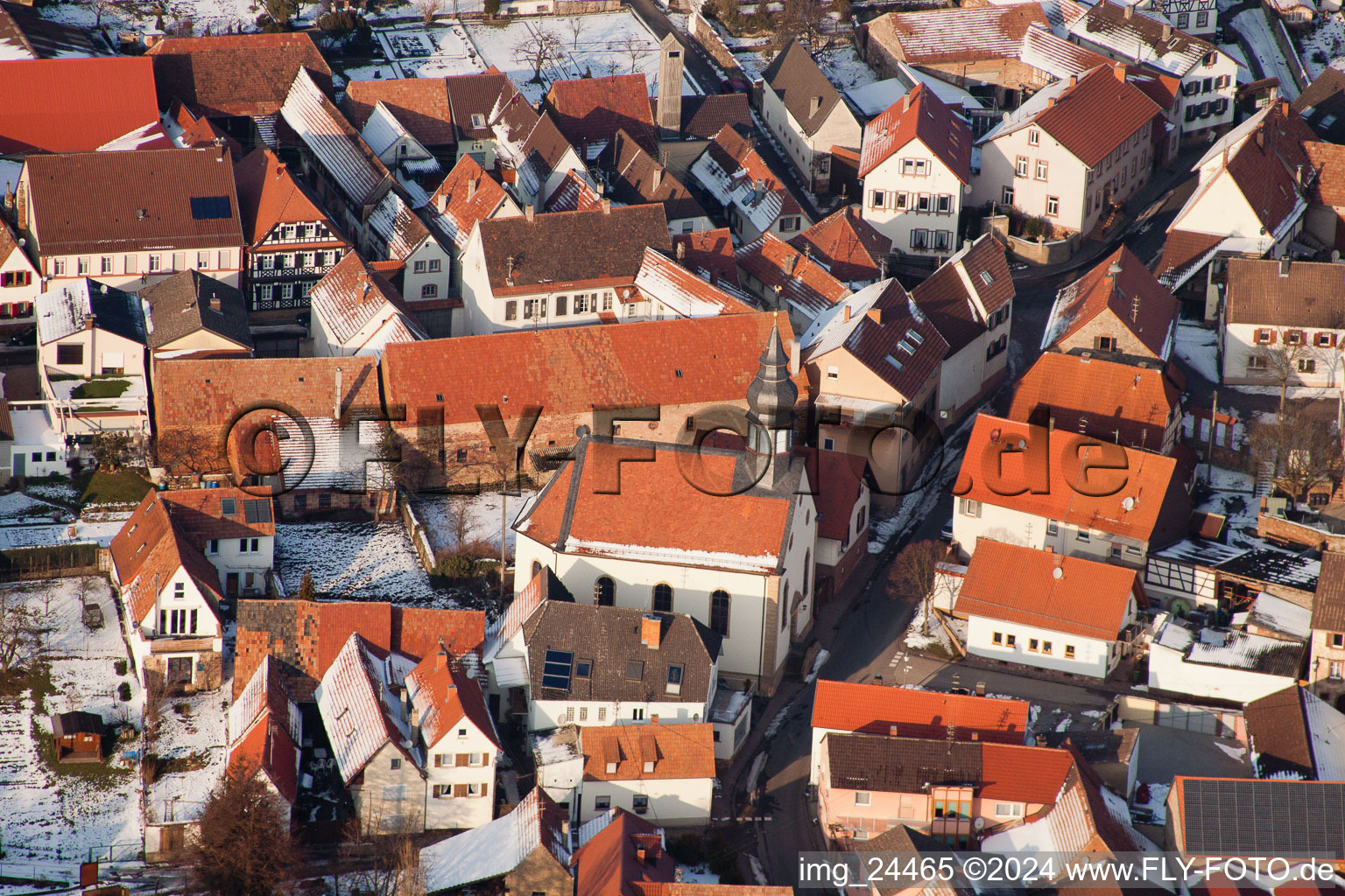 Oblique view of Göcklingen in the state Rhineland-Palatinate, Germany