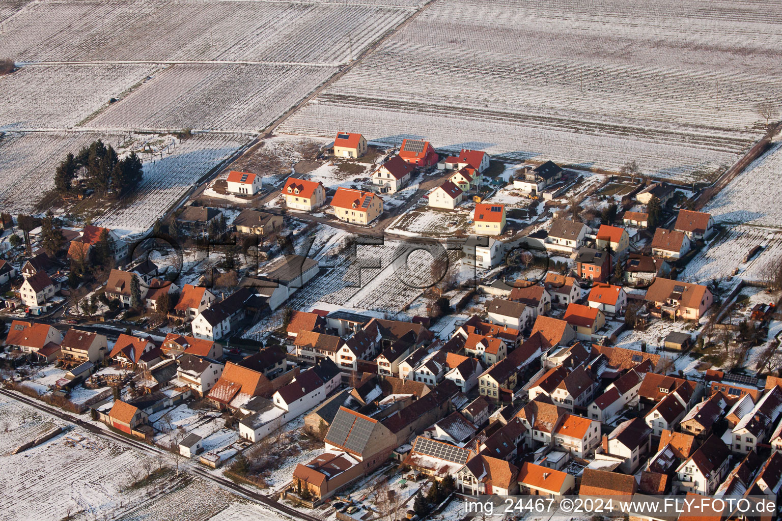 Göcklingen in the state Rhineland-Palatinate, Germany from above