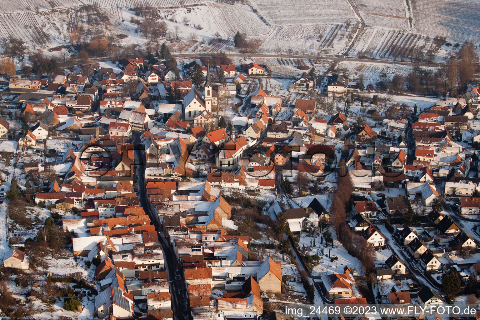 Göcklingen in the state Rhineland-Palatinate, Germany out of the air