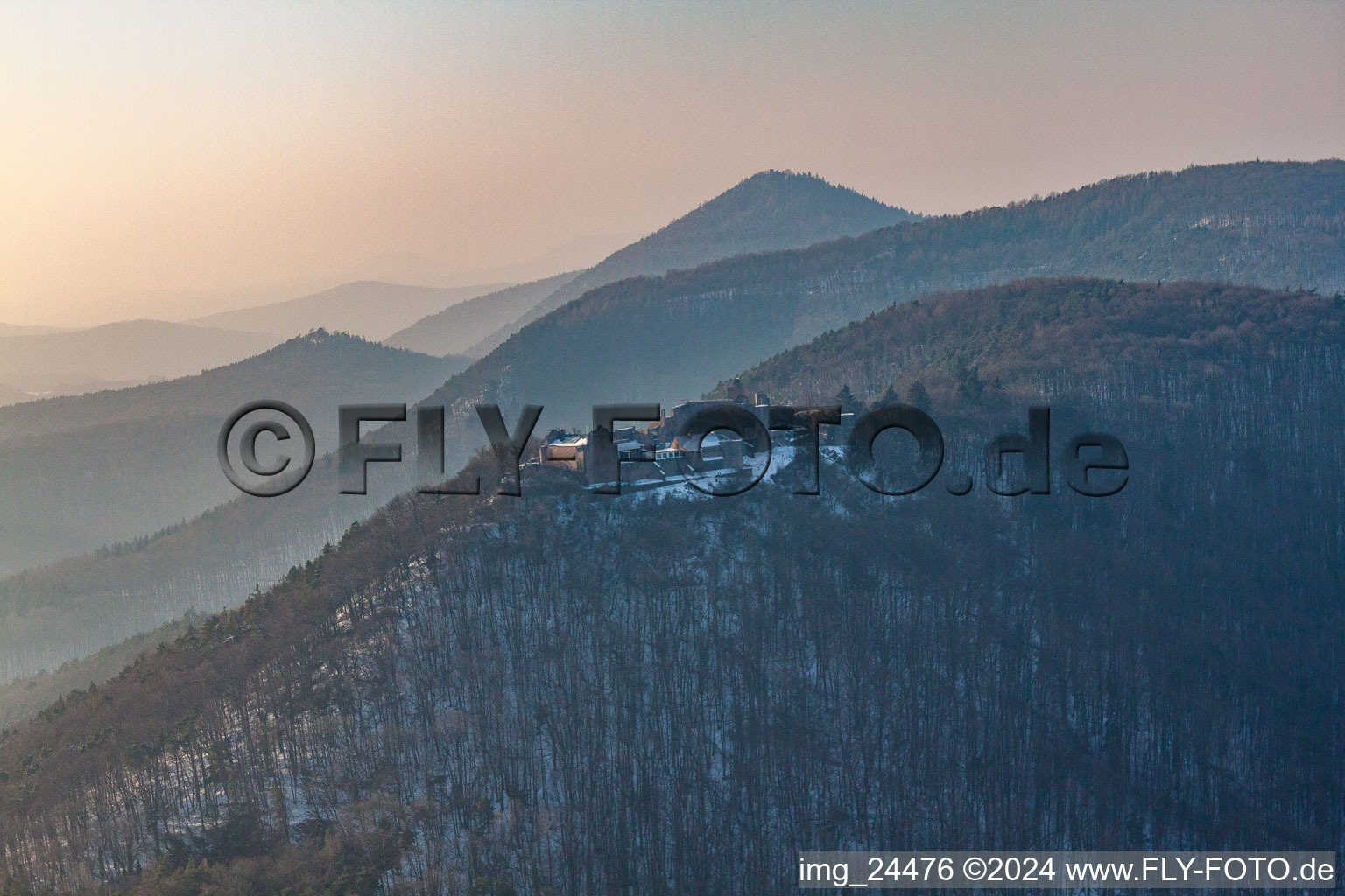 Aerial photograpy of Madenburg in Eschbach in the state Rhineland-Palatinate, Germany