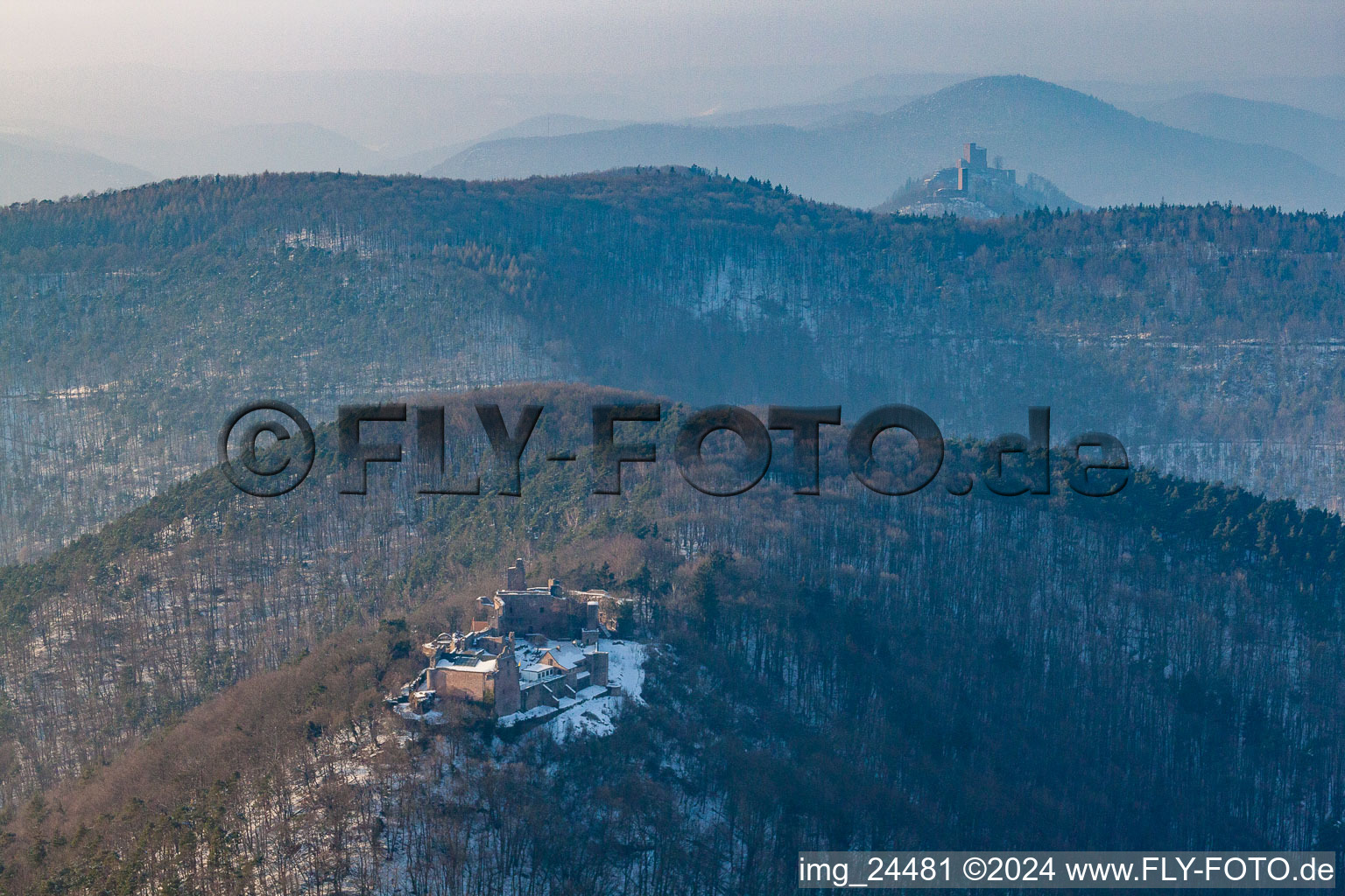 Madenburg in Eschbach in the state Rhineland-Palatinate, Germany from above