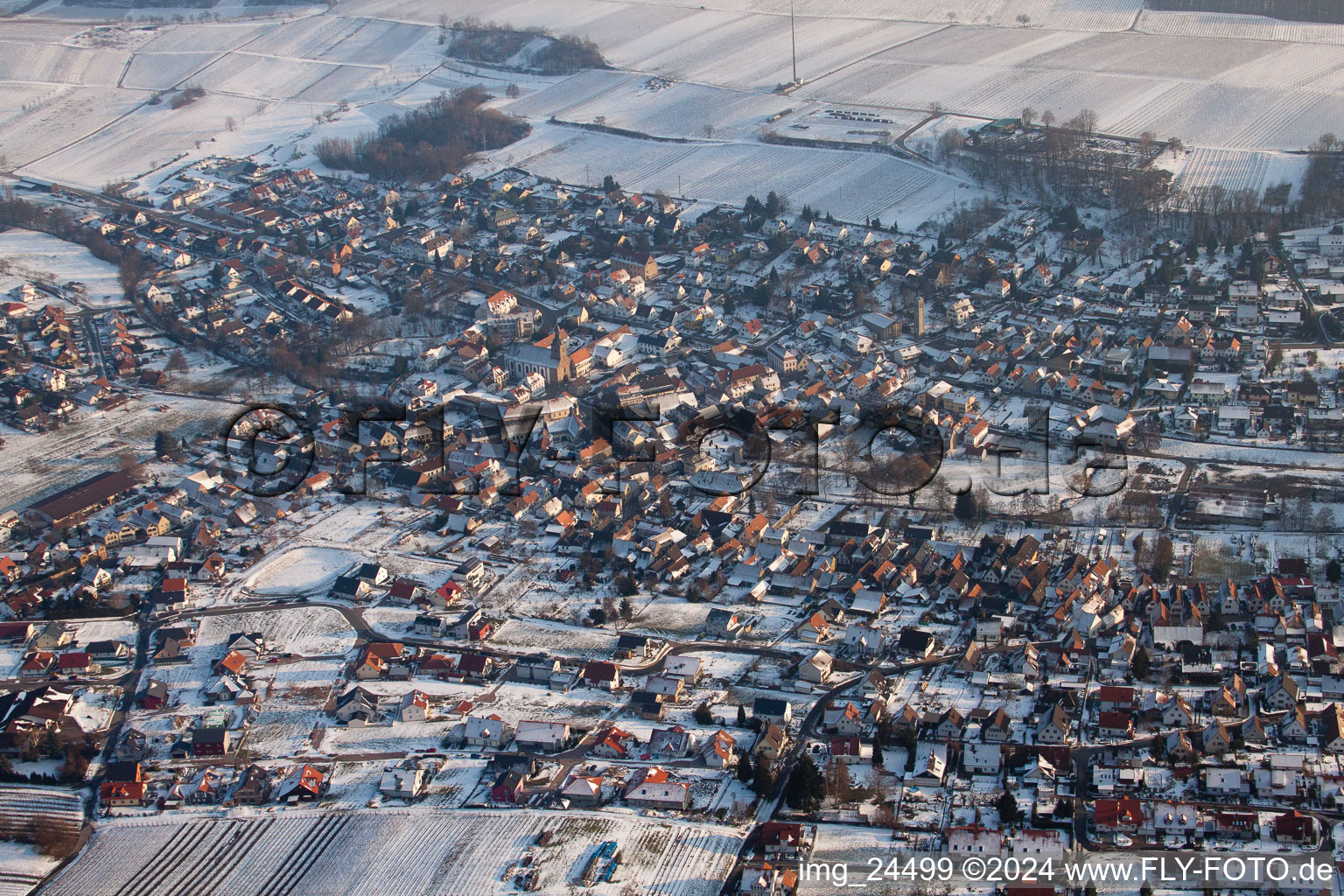 Aerial photograpy of Klingenmünster in the state Rhineland-Palatinate, Germany