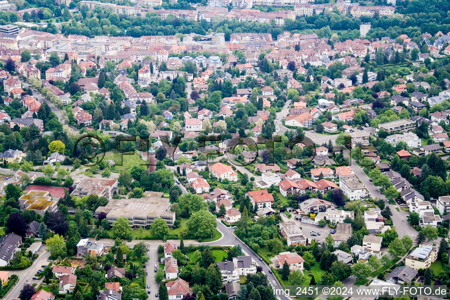 Aerial view of Southwest in Pforzheim in the state Baden-Wuerttemberg, Germany