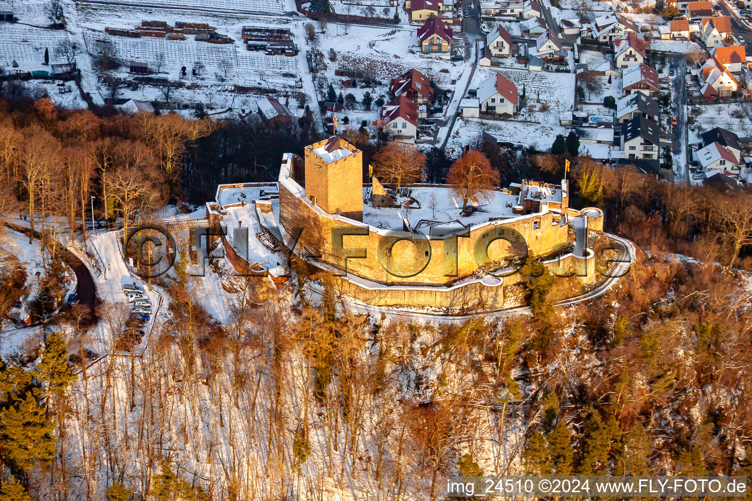 Ruins and vestiges of the former castle and fortress Burg Landeck in Klingenmuenster in the state Rhineland-Palatinate, Germany