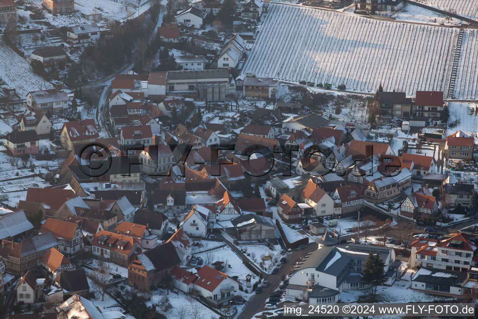 In winter in the district Gleiszellen in Gleiszellen-Gleishorbach in the state Rhineland-Palatinate, Germany