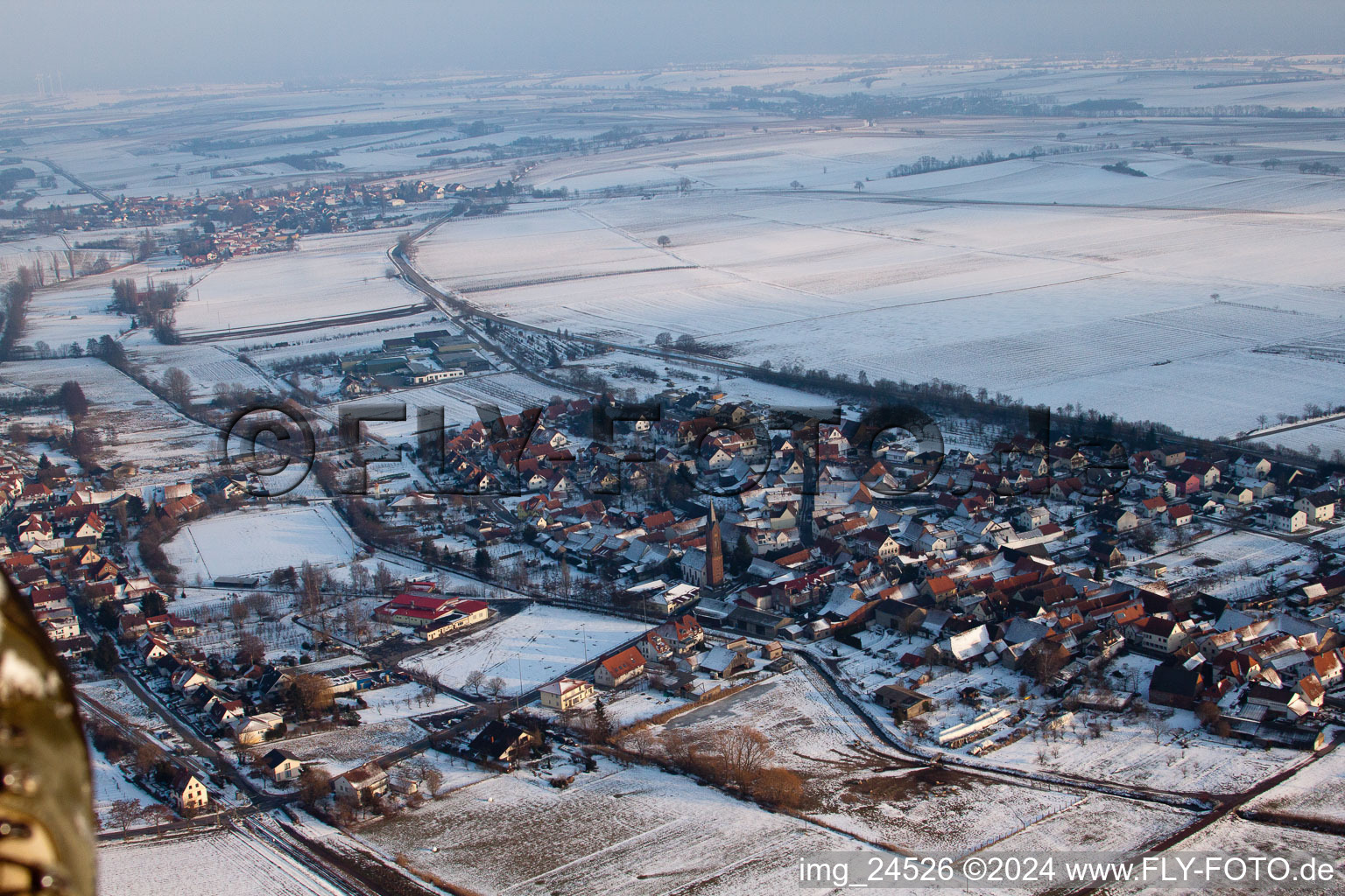 In winter in the district Drusweiler in Kapellen-Drusweiler in the state Rhineland-Palatinate, Germany