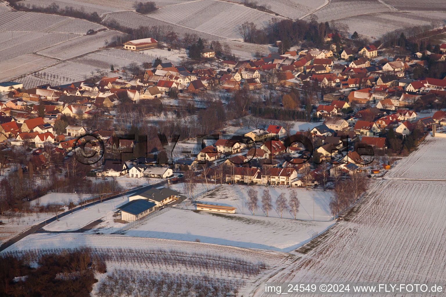 Dierbach in the state Rhineland-Palatinate, Germany from the plane