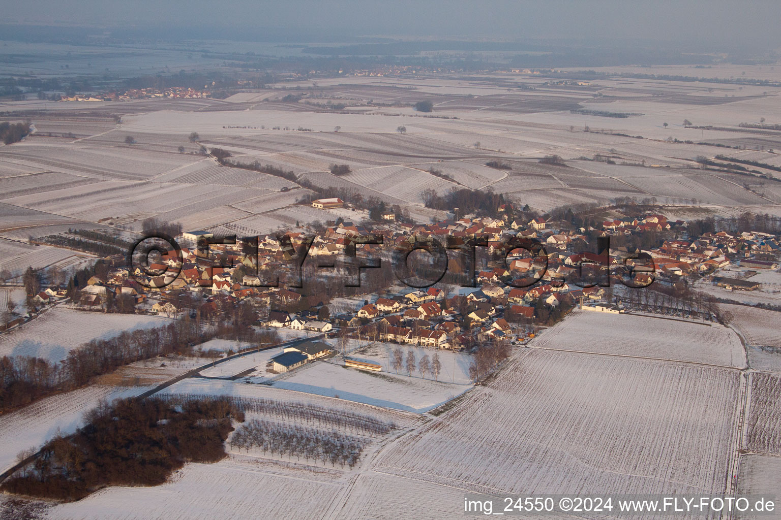 Bird's eye view of Dierbach in the state Rhineland-Palatinate, Germany