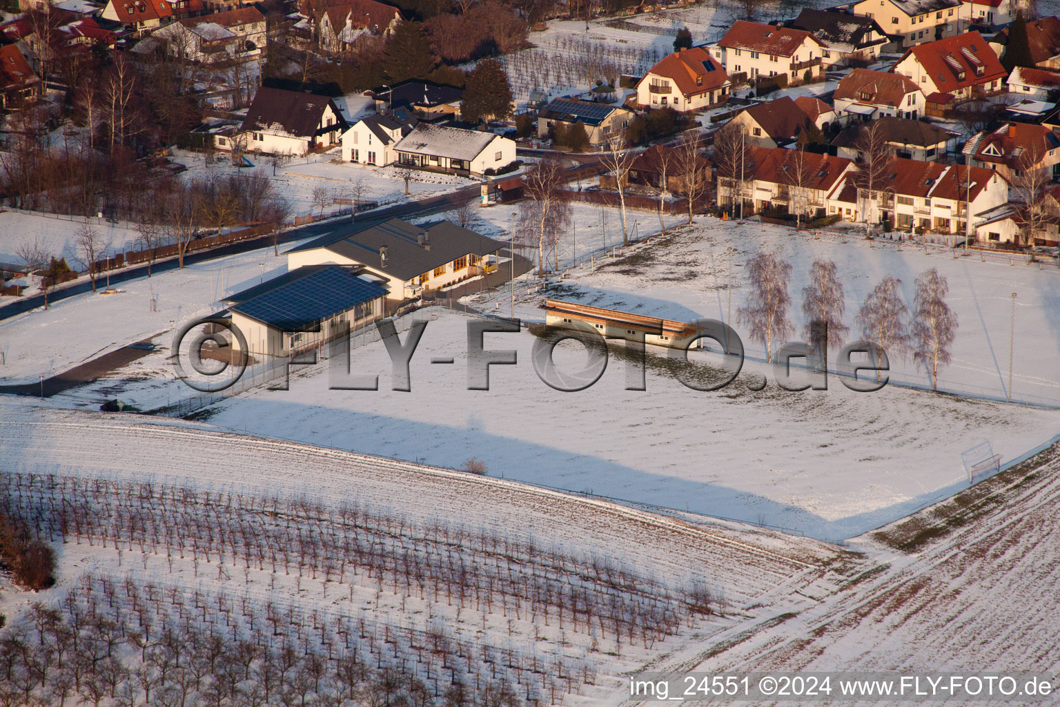 Sports field in Dierbach in the state Rhineland-Palatinate, Germany