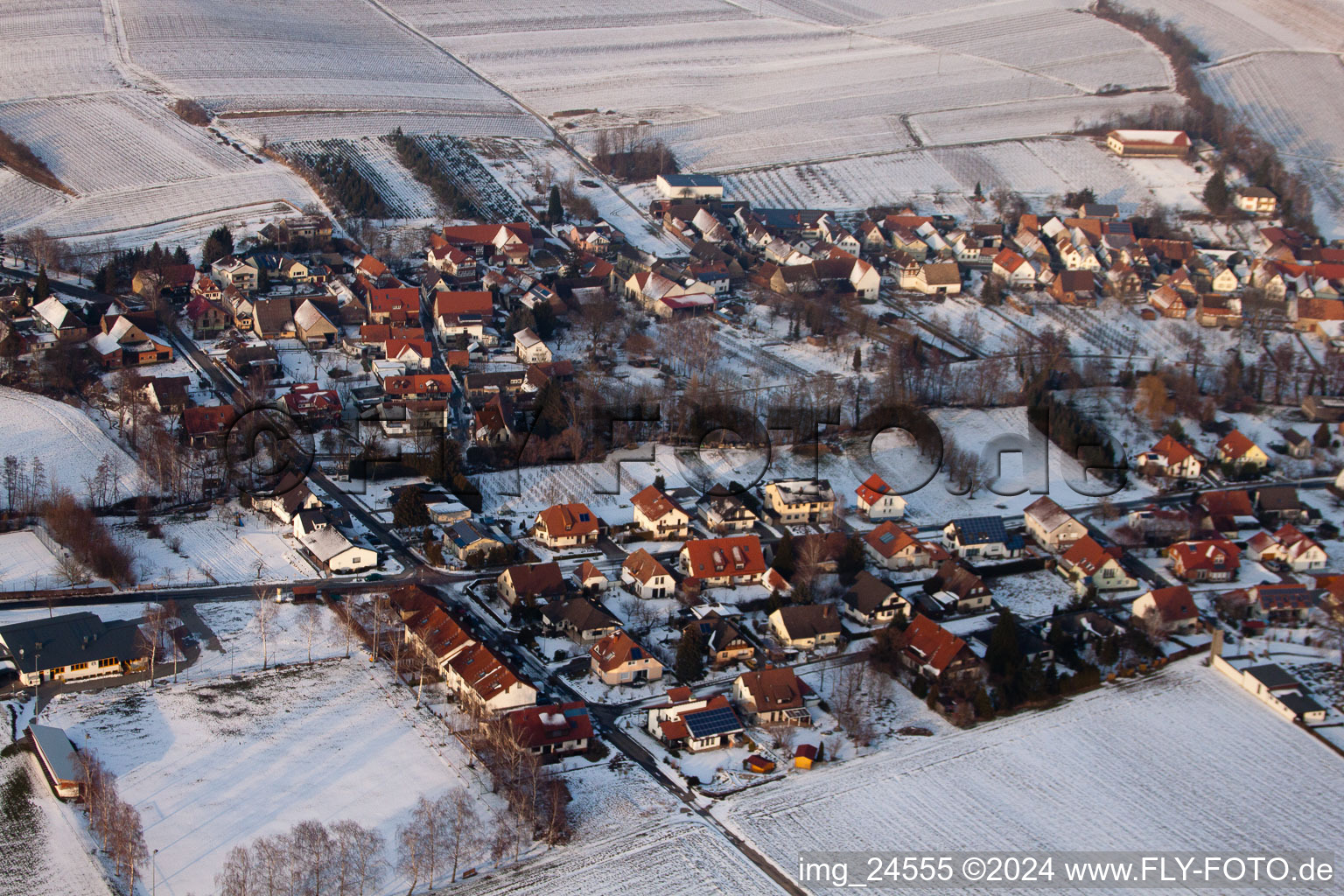 Dierbach in the state Rhineland-Palatinate, Germany viewn from the air