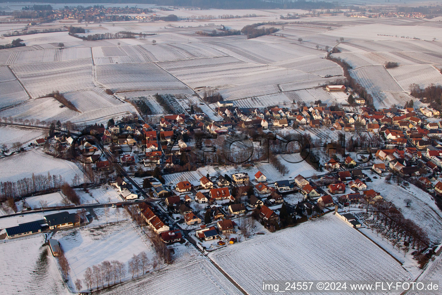 Drone image of Dierbach in the state Rhineland-Palatinate, Germany