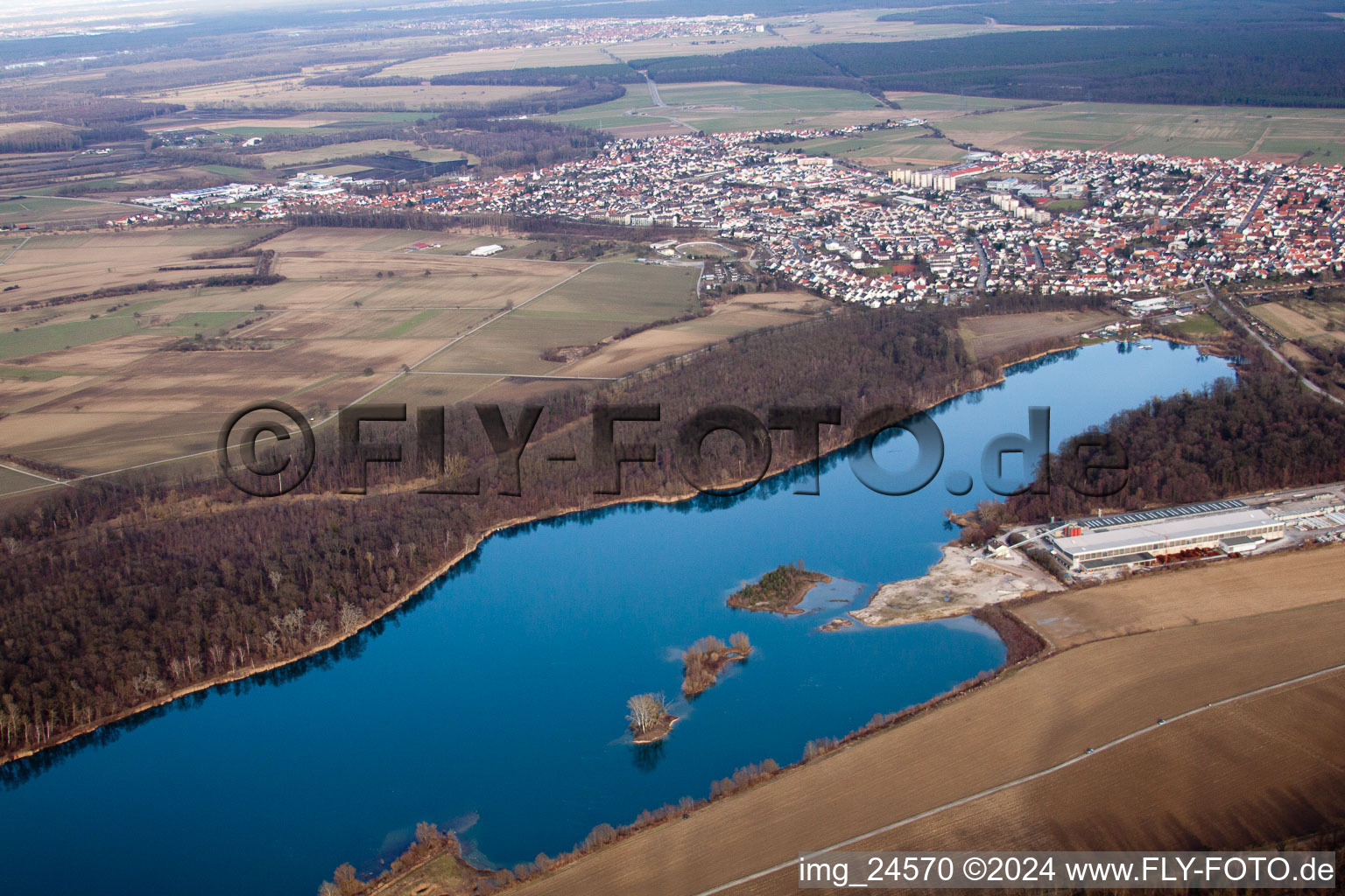 Schlangenlach commercial area in Linkenheim-Hochstetten in the state Baden-Wuerttemberg, Germany