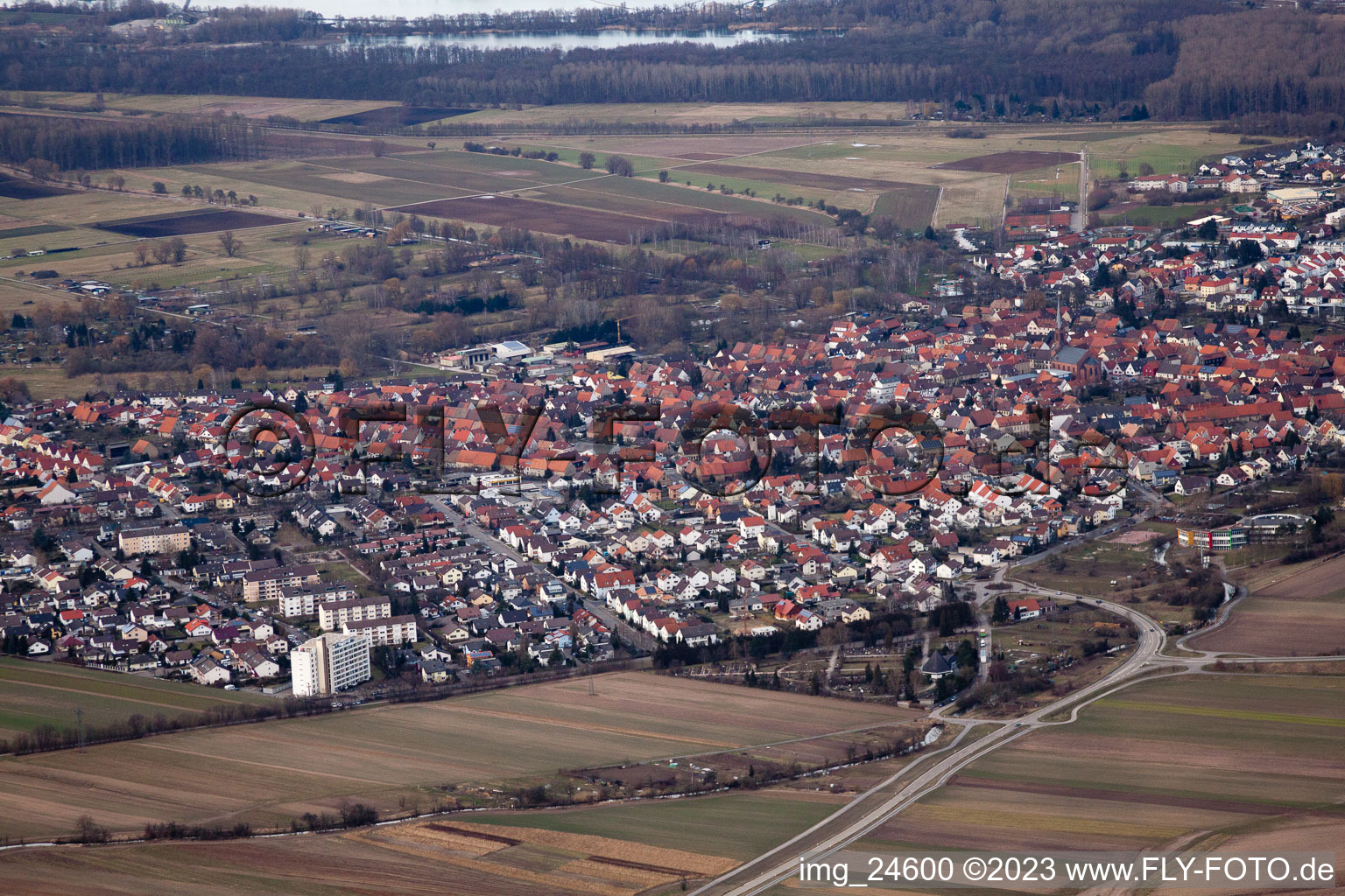 South in the district Graben in Graben-Neudorf in the state Baden-Wuerttemberg, Germany