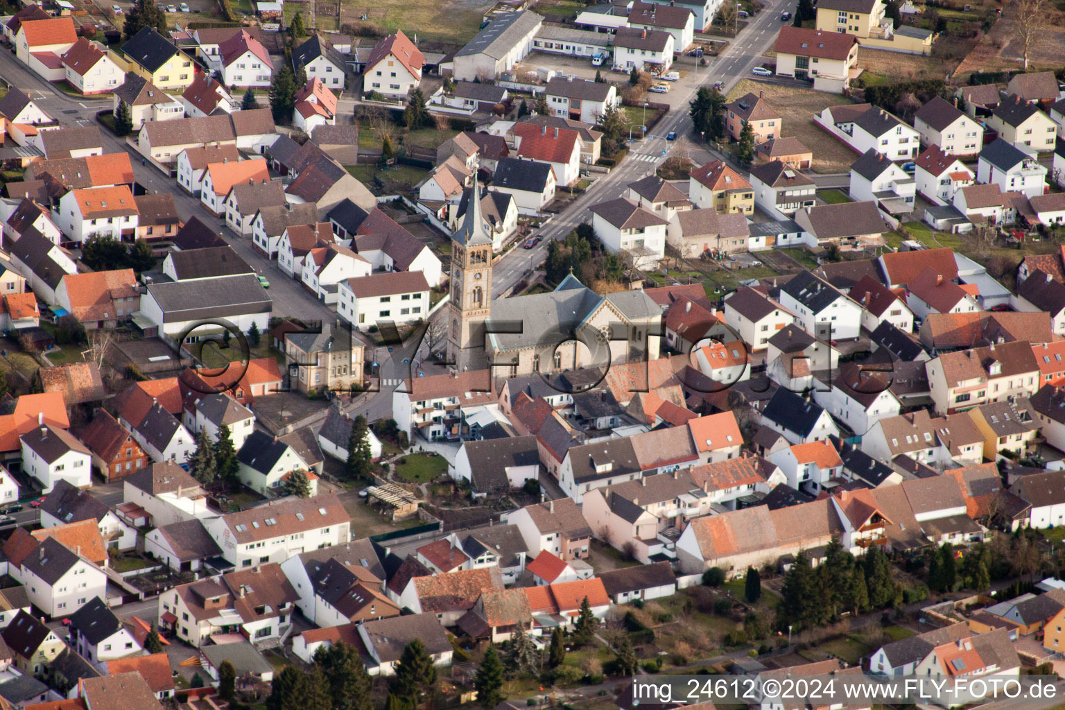 St. Sebastian in the district Neuthard in Karlsdorf-Neuthard in the state Baden-Wuerttemberg, Germany