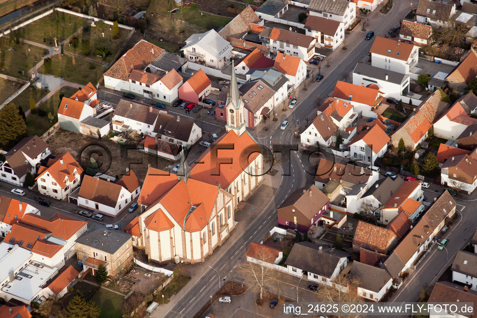 St. James in the district Karlsdorf in Karlsdorf-Neuthard in the state Baden-Wuerttemberg, Germany