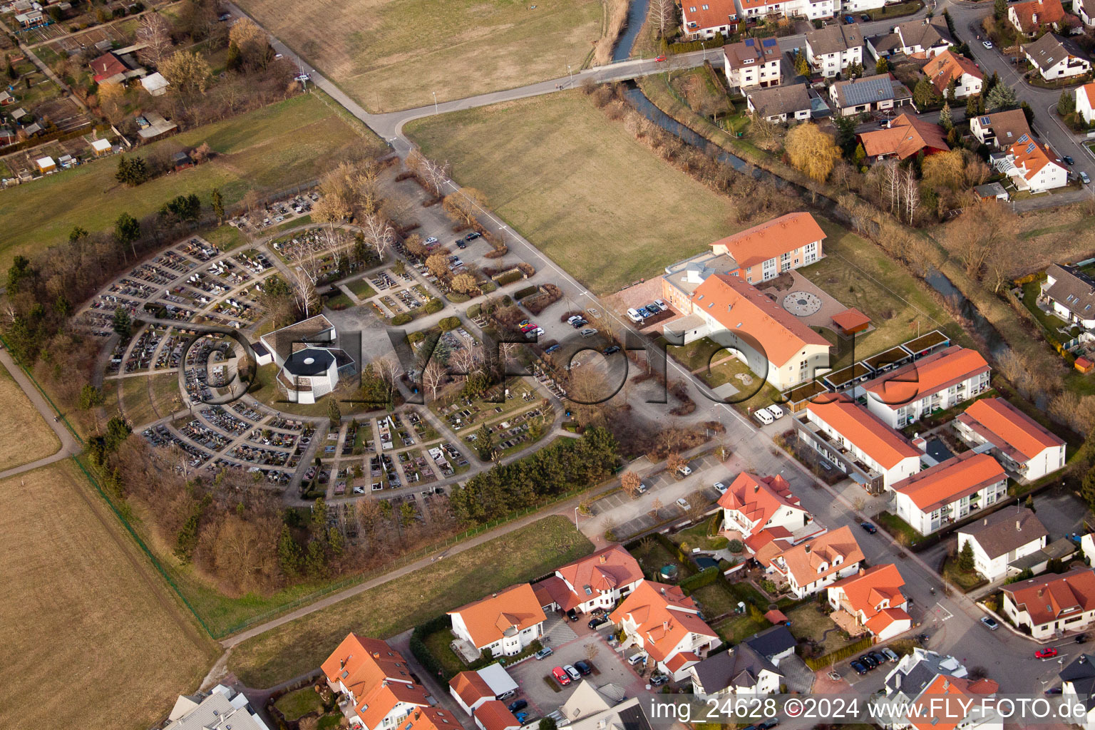 Cemetery in the district Karlsdorf in Karlsdorf-Neuthard in the state Baden-Wuerttemberg, Germany