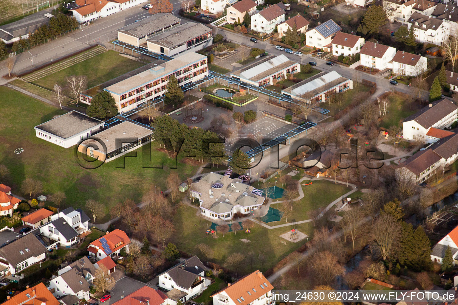 Schönborn School in the district Karlsdorf in Karlsdorf-Neuthard in the state Baden-Wuerttemberg, Germany