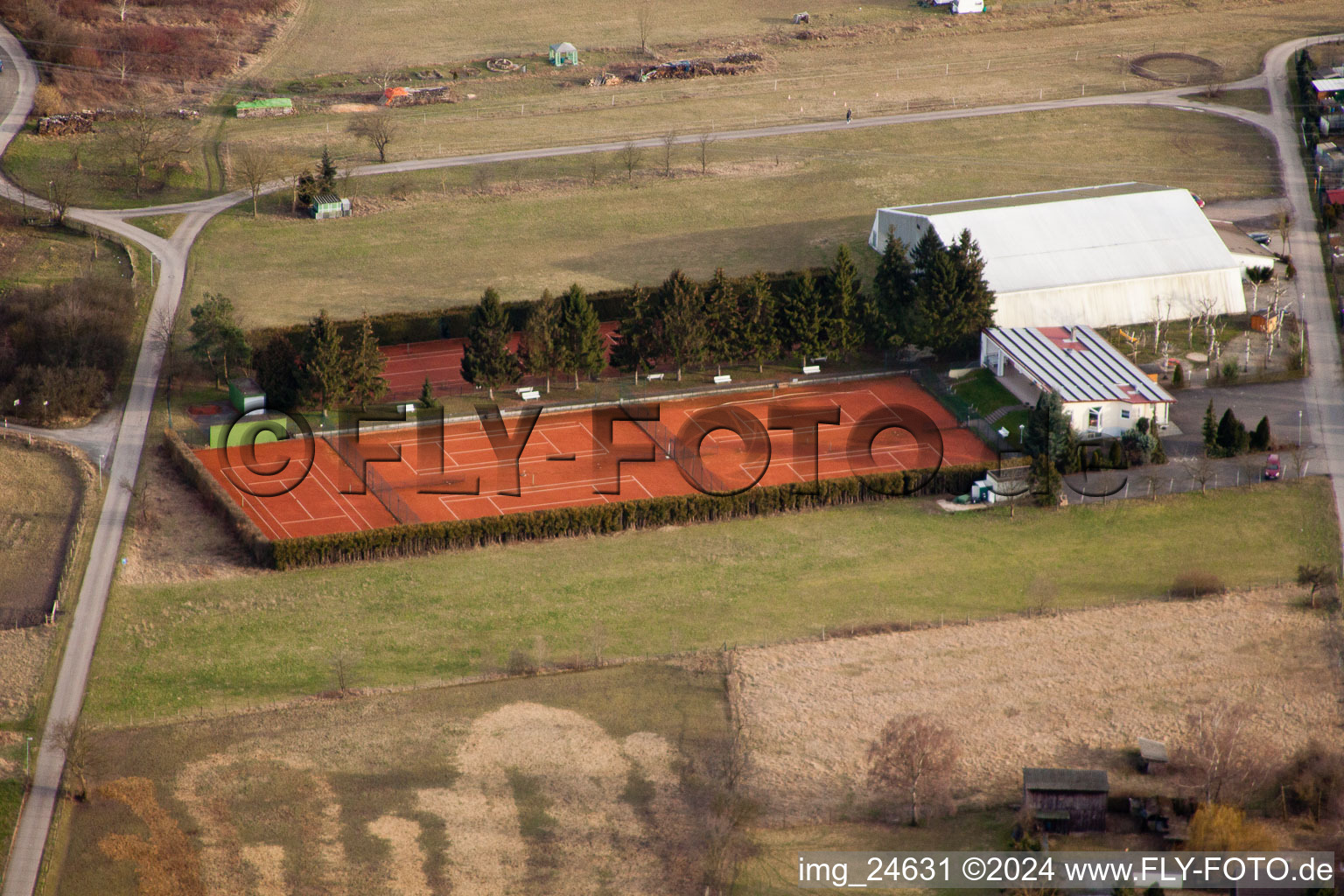 Tennis club in the district Karlsdorf in Karlsdorf-Neuthard in the state Baden-Wuerttemberg, Germany