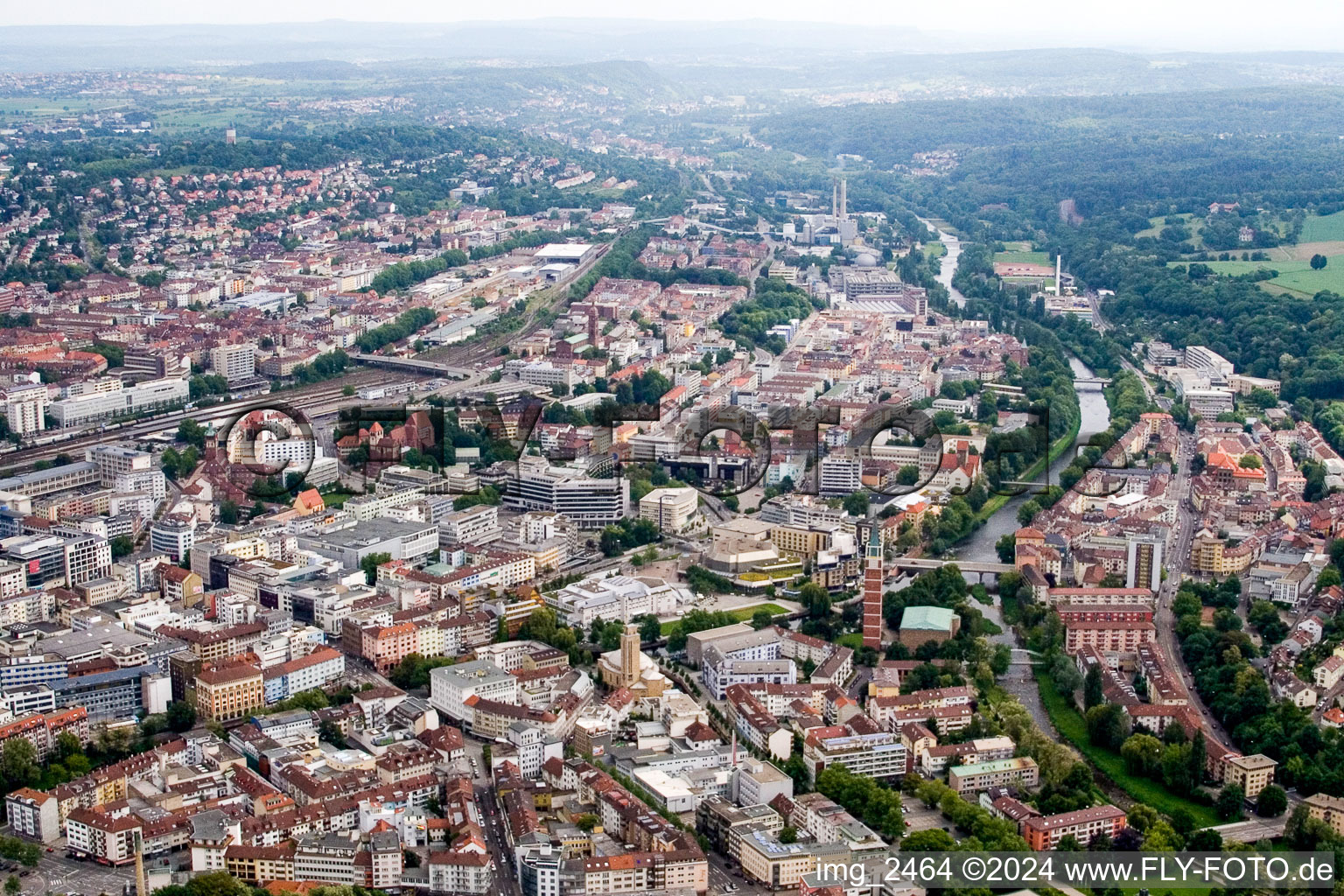 Drone recording of Pforzheim in the state Baden-Wuerttemberg, Germany