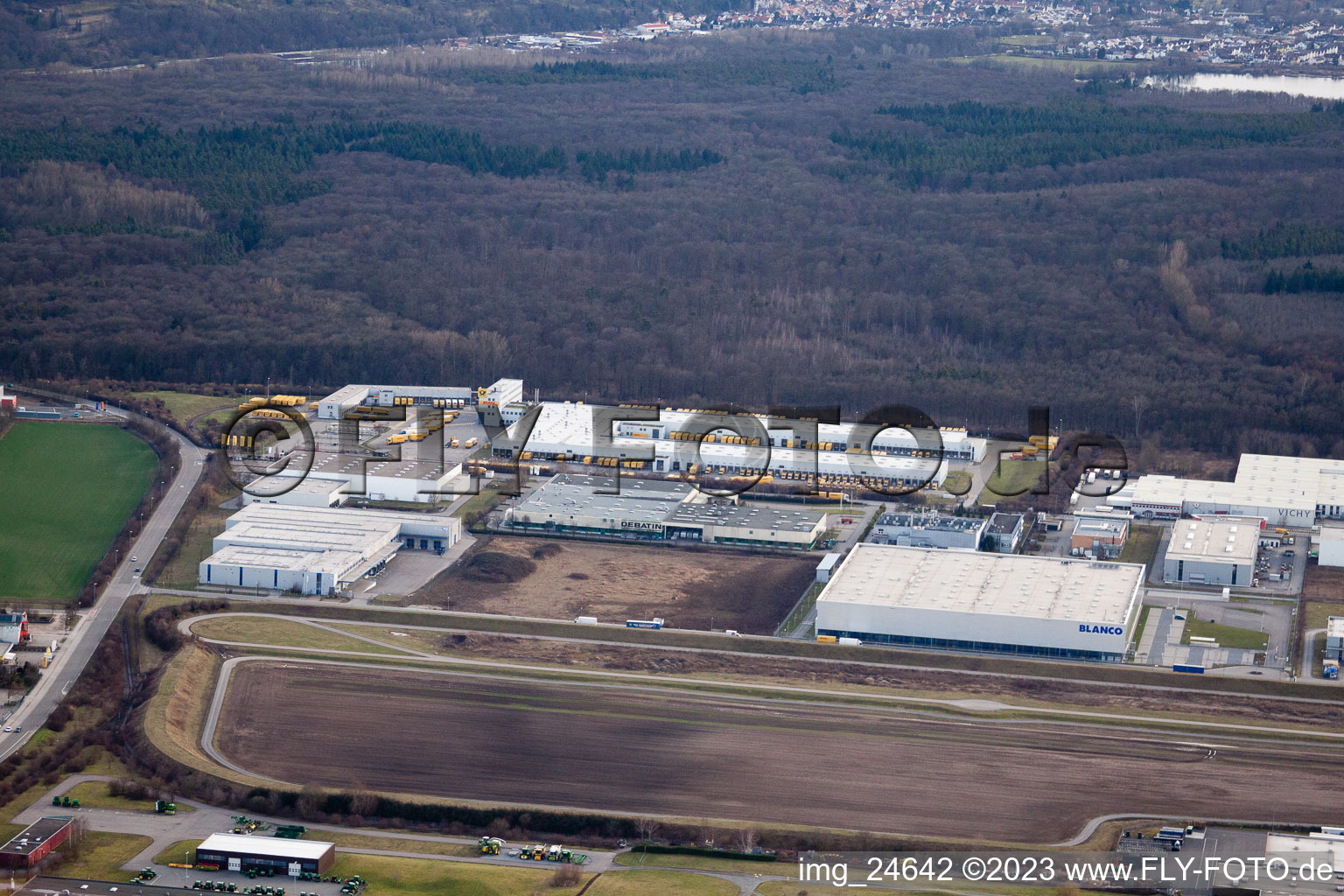 Industrial area West II, DHL in Bruchsal in the state Baden-Wuerttemberg, Germany