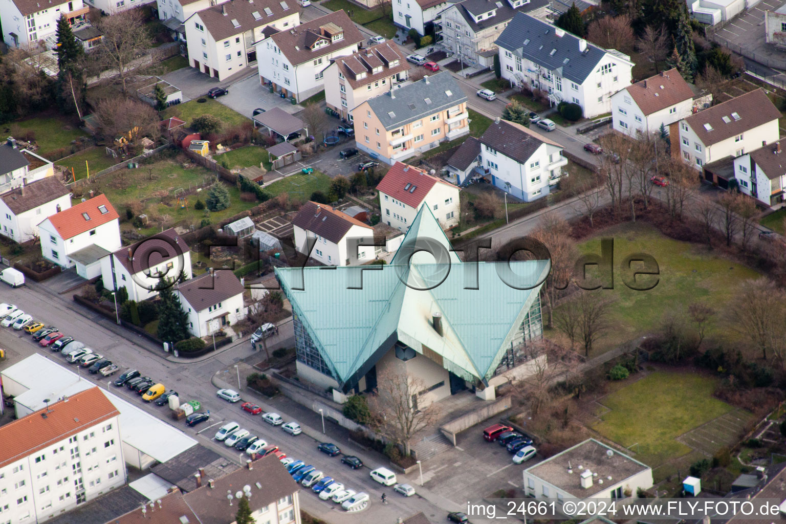 Church building in the village of in Bruchsal in the state Baden-Wurttemberg