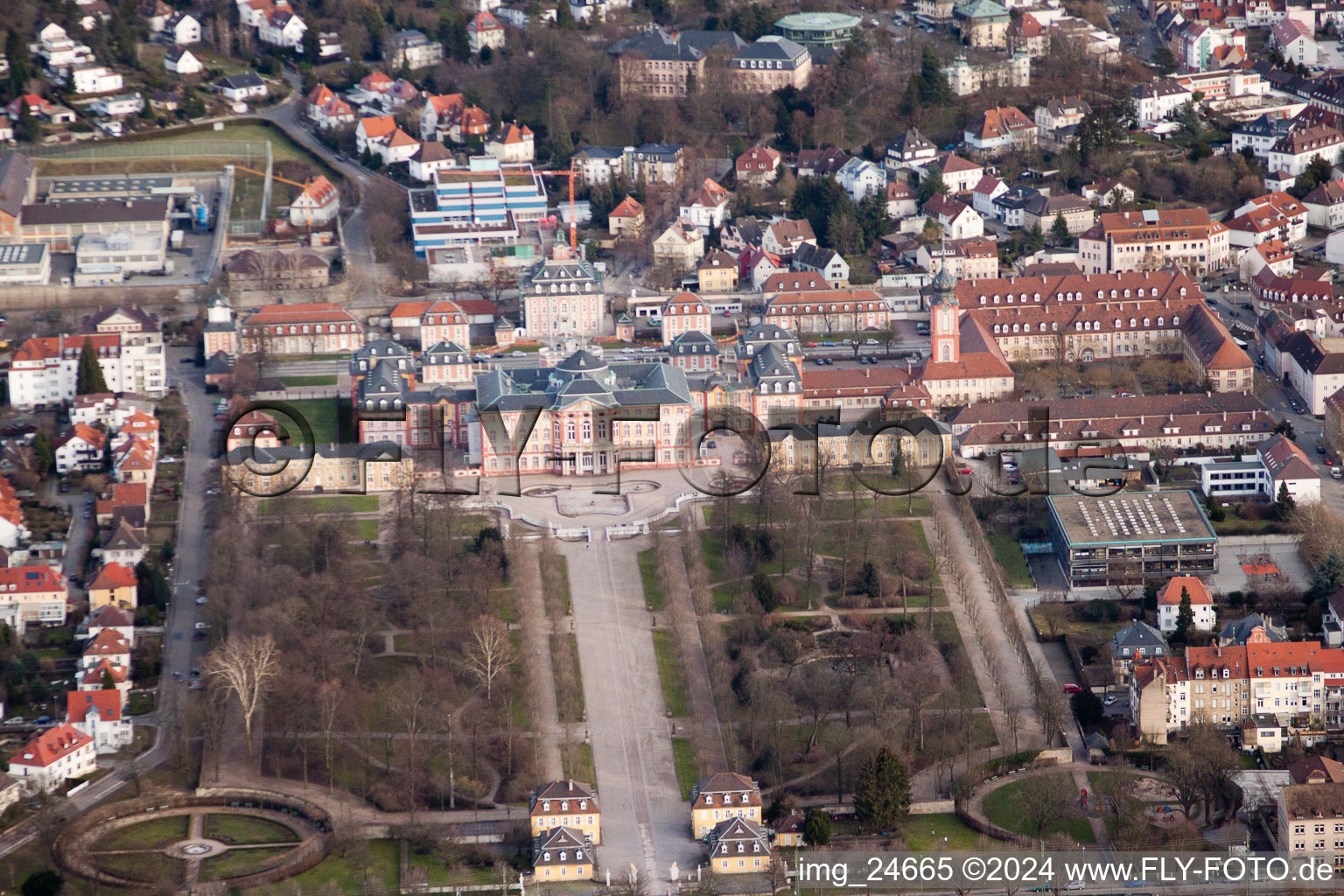 Aerial view of Lock in Bruchsal in the state Baden-Wuerttemberg, Germany