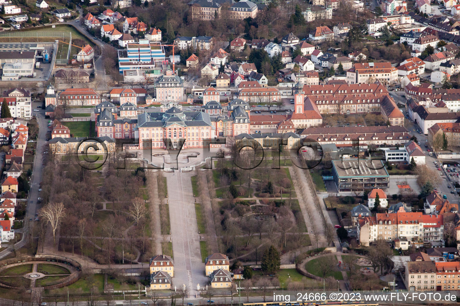 Aerial photograpy of Lock in Bruchsal in the state Baden-Wuerttemberg, Germany