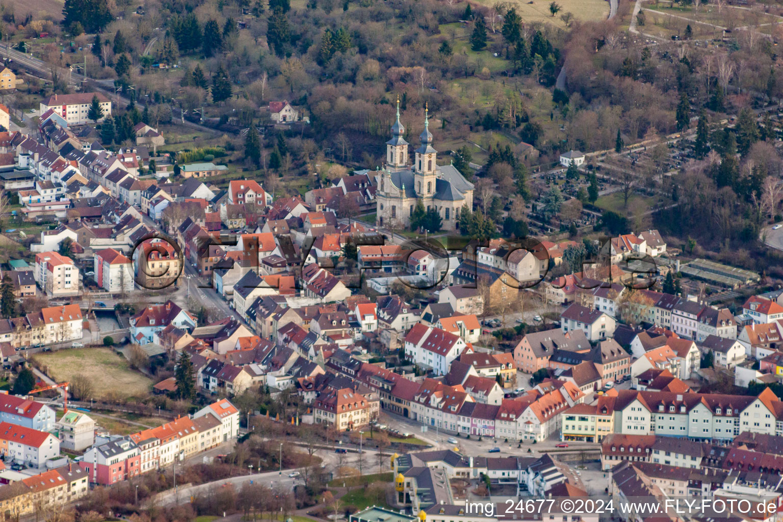 Church building St. Peter in Bruchsal in the state Baden-Wurttemberg