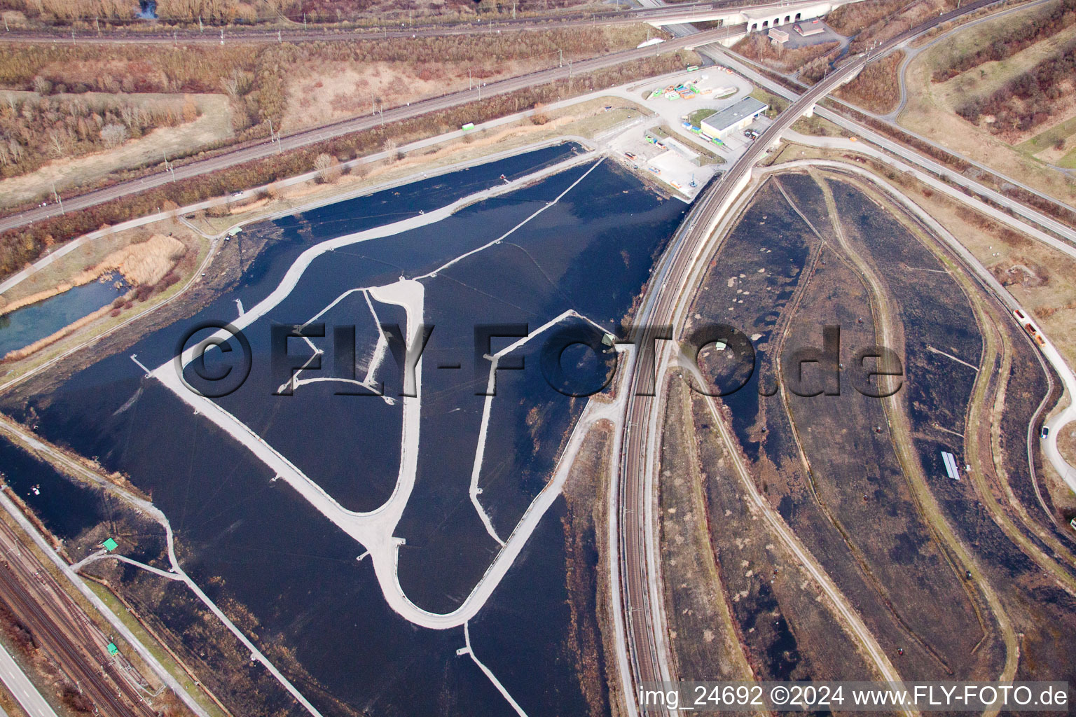 Landfill on the B3 in Bruchsal in the state Baden-Wuerttemberg, Germany