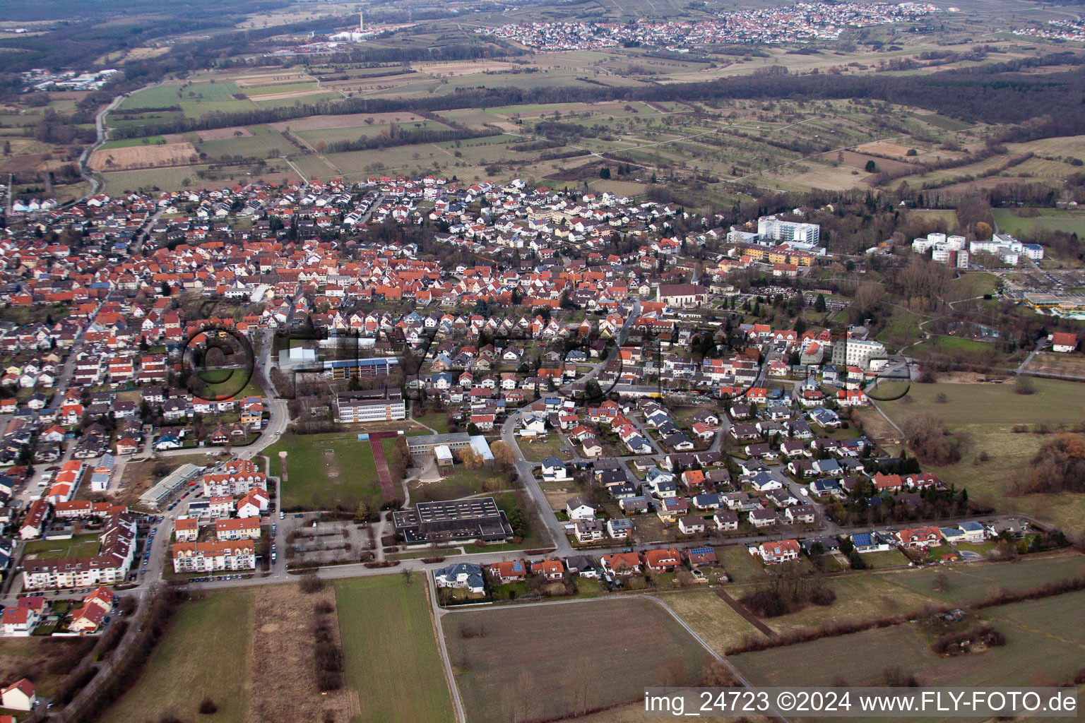 Schönborn Hall in the district Bad Mingolsheim in Bad Schönborn in the state Baden-Wuerttemberg, Germany