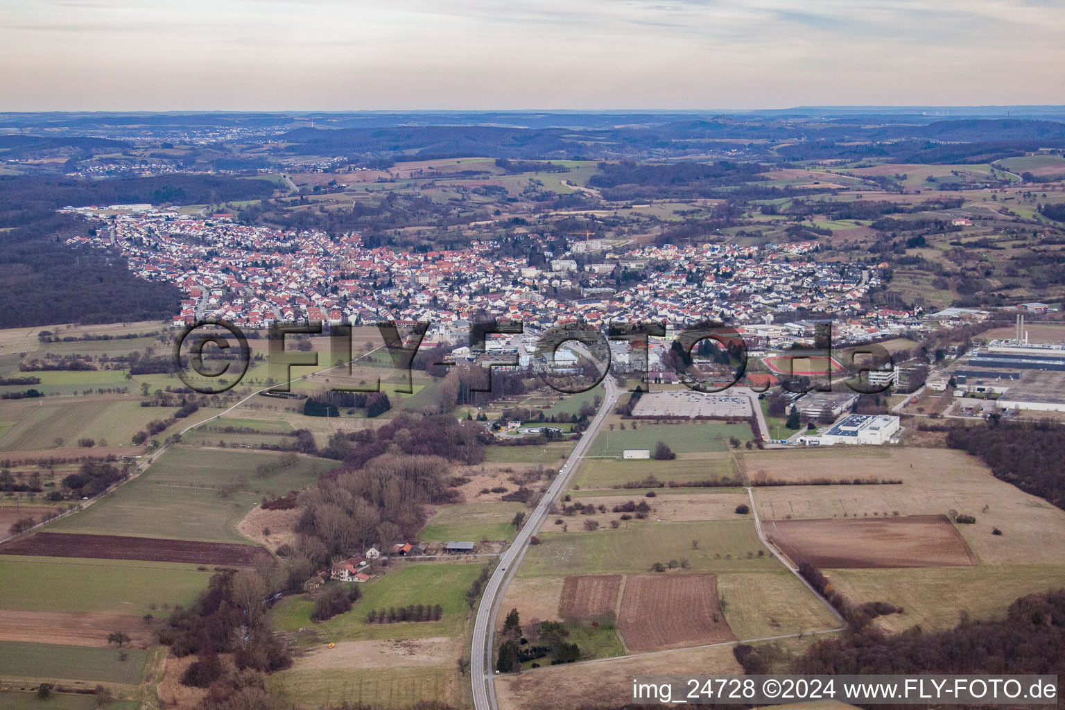 Östringen in the state Baden-Wuerttemberg, Germany seen from above