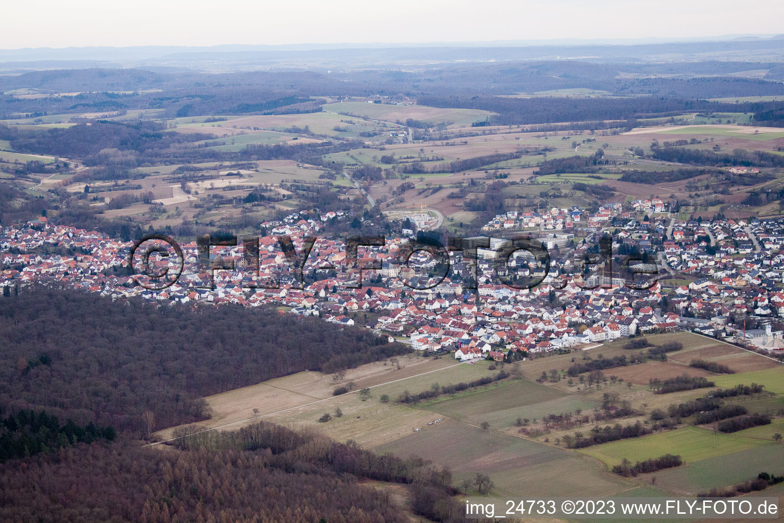 From the west in Östringen in the state Baden-Wuerttemberg, Germany