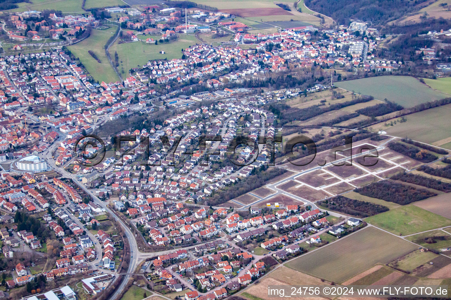 Ulmenweg in the district Altwiesloch in Wiesloch in the state Baden-Wuerttemberg, Germany