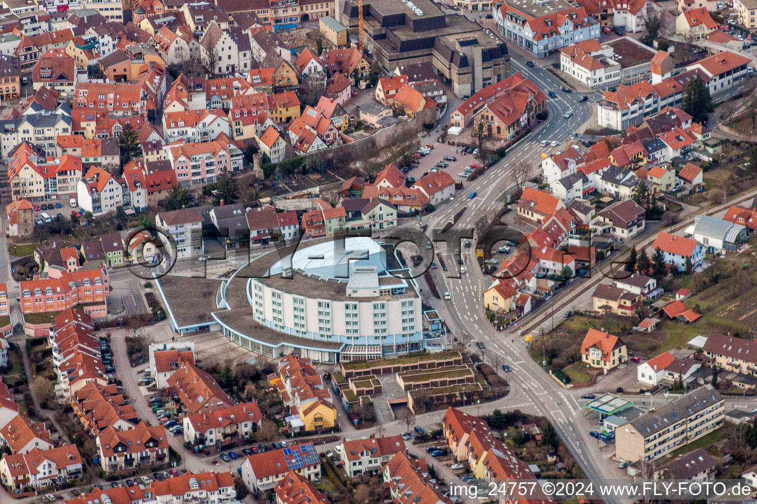 Complex of the hotel building Best Western Plus Palatin Kongress Hotel in Wiesloch in the state Baden-Wurttemberg, Germany