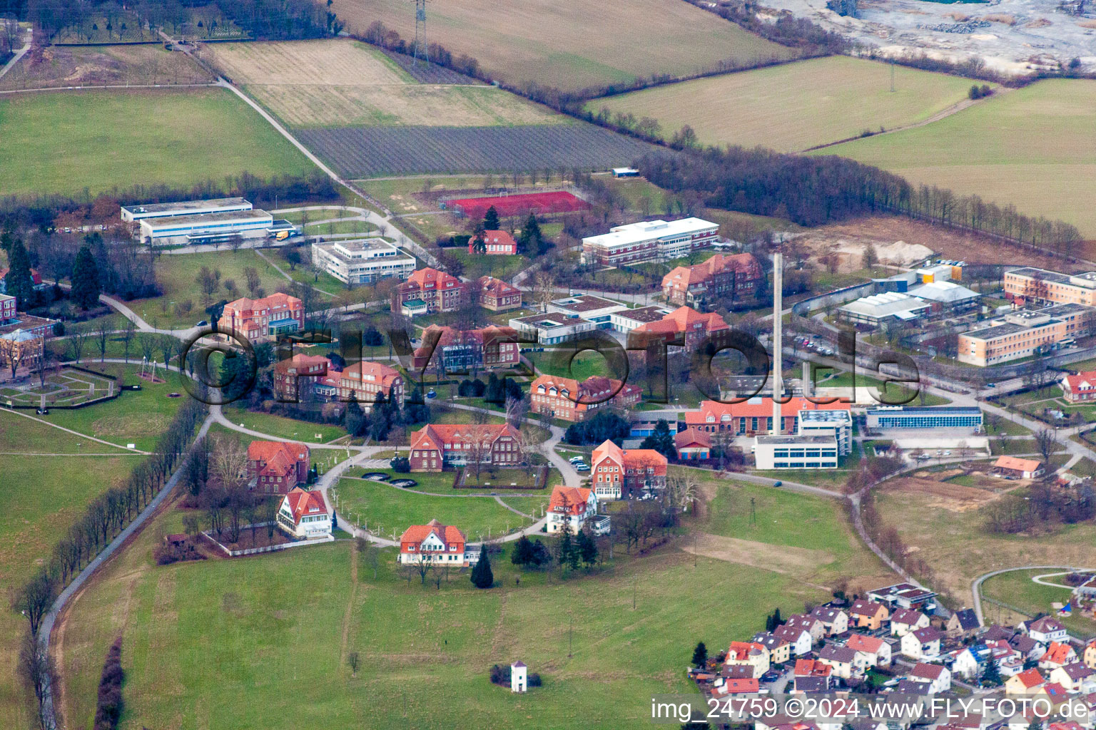 Hospital grounds of the Clinic Psychiatric Centre North-Baden in Wiesloch in the state Baden-Wurttemberg, Germany