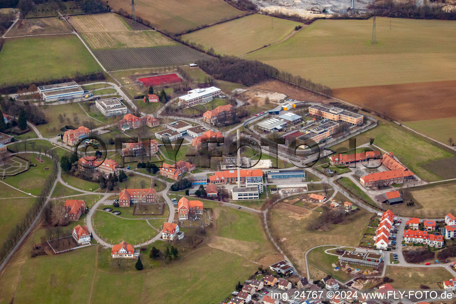 Aerial photograpy of State Psychiatric Hospital in the district Altwiesloch in Wiesloch in the state Baden-Wuerttemberg, Germany